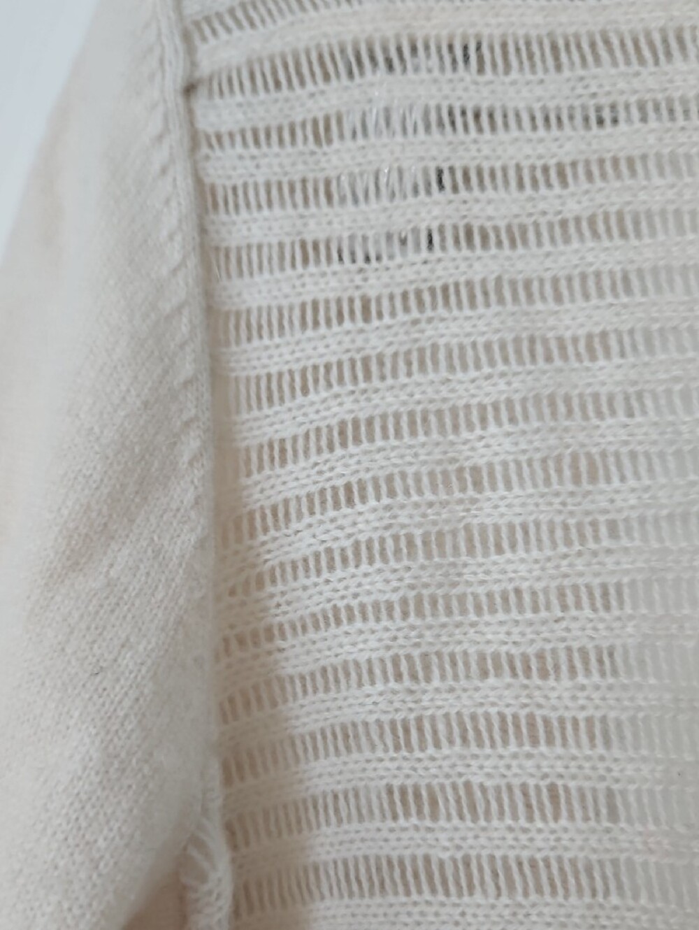Max Studio Cream Open-Front Ribbed Cashmere Cardigan - Picture 8 of 11
